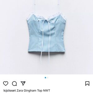 Zara Blue and White Bustier Camisole Top